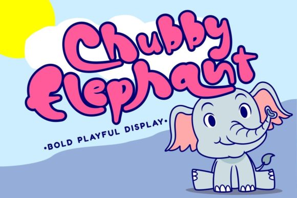 Chubby Elephant Font for Playful Marketing Graphics