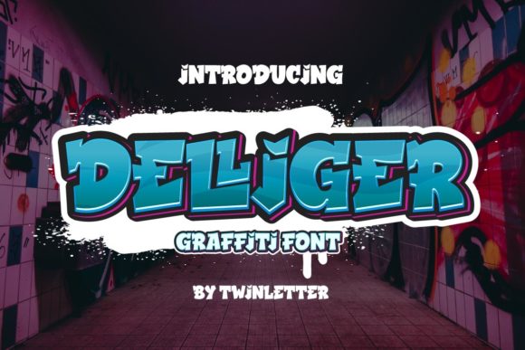 Delliger Font: Playful Graffiti Display for Kids Crafts