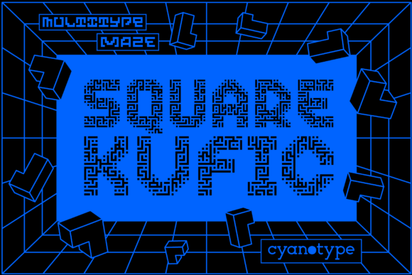 MultiType Maze Square Kufic Font for Modern Branding