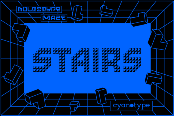 MultiType Maze Stairs Font for Digital Branding