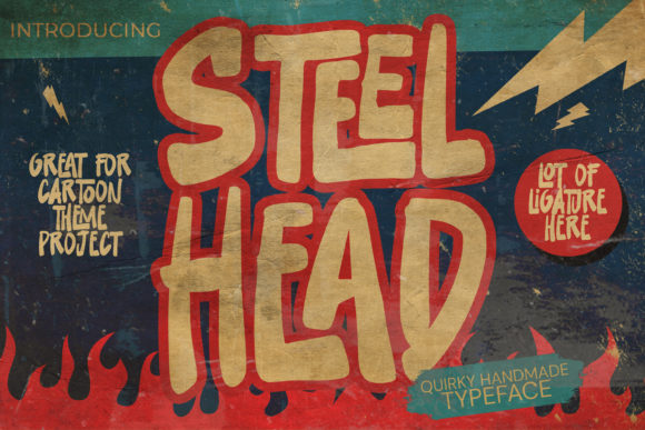 Steel Head Font: Brushed Display Type for Street Art Branding